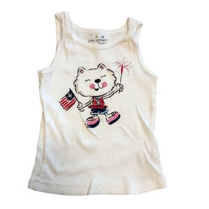 Jumping BEANS White Tank Top with 4th of July Theme